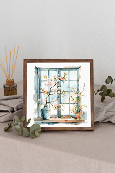 Dekorsiahome لوحة مربعة بإطار خشبي TK2959