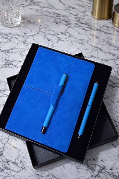 nesnelgift Caiet și pix roller din piele texturată de calitate, în cutie Y35