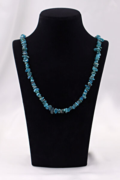 SAURACHI Apatite Stone Necklace Unshaped Natural Stone Cracked Stone String