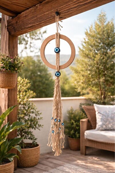 Hd Marketim Ornament de ușă cu mărgele Nazar, 50 cm – Decor de perete cu scri...