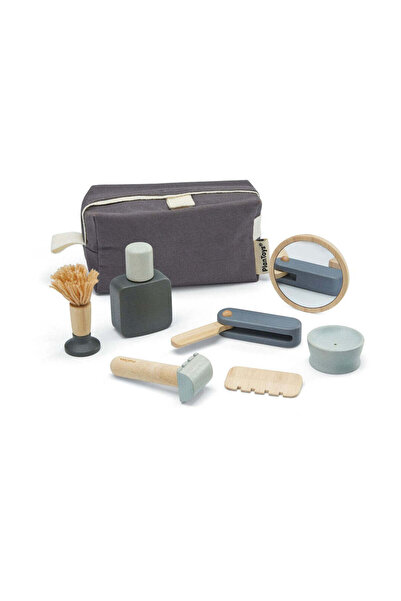 PLANTOYS مجموعة حلاقة - مجموعة أدوات تجميل خشبية للعب التخيلي