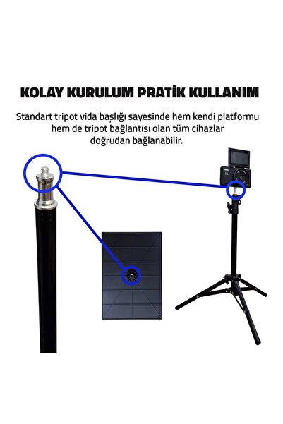 UpWay Çok Amaçlı Teleskobik Sahne, Projeksiyon ve Tablet Standı - 112 cm Teleskobik Tripod
