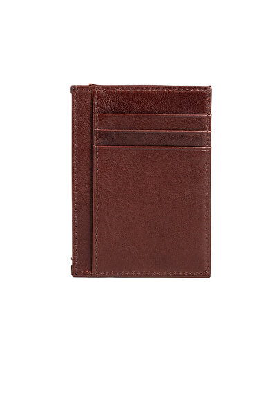 BAYDERİ Biwoly Leather Card Holder Brown