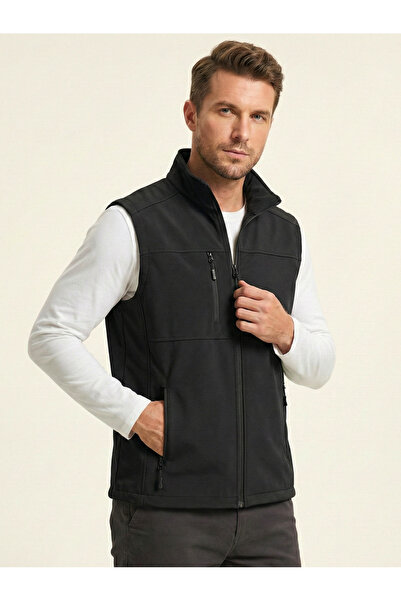 GENIUS STORE Men's Vest Softshell Waterproof Full Zipper Pocketed Regular Fit...