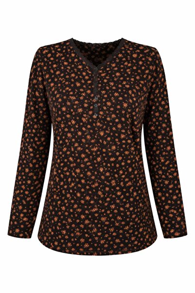 Nacar Moda Women's Lycra Middle Age and Above Four Seasons Black-Brown Mother...