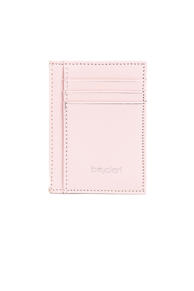 BAYDERİ Biwoly Leather Card Holder Powder
