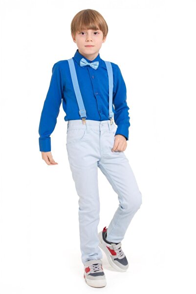 Nacar 23 Nisan 29 Ekim Gösteri Kıyafeti Erkek Çocuk Askılı Papyonlu Şık Takım...