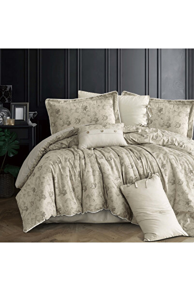 Alhabib bedding Double bedspread, light olive Cotton with floral patterns, su...