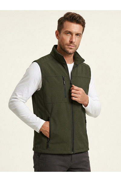GENIUS STORE Men's Vest Softshell Waterproof Full Zipper Pocketed Regular Fit...