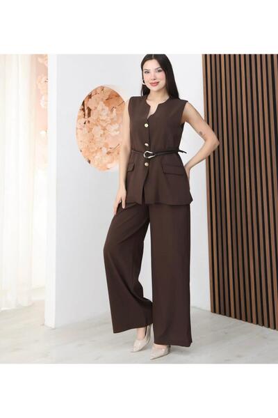 Moda Banuş Women's Fabric Suit (with Belt Gift)