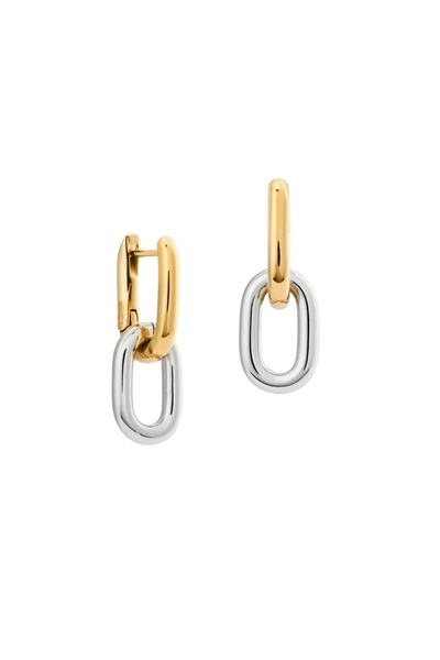 Daniel Wellington Contrast Link Earrings Two Tone Gold