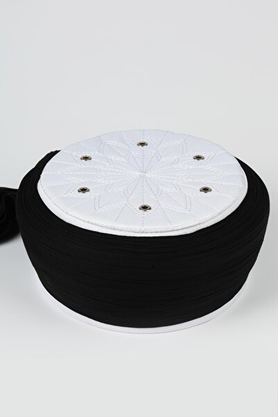 SARIKHANE YÜKSEK TEKNOLOJİ MAKİNE SARIMI Talebe Sarığ - Black Fabric - White ...
