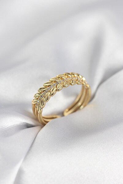Inure Jewelry Gold Color Spike Model Zircon Stone Women's Ring