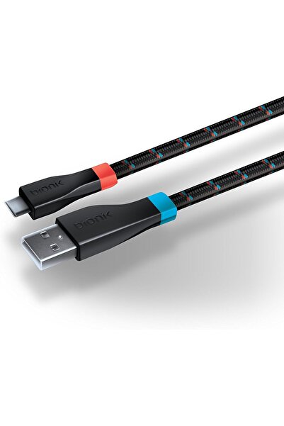 Bionik Lynx - 6-Foot Braided USB A To Type-C Charge And Sync Cable - For Nint...