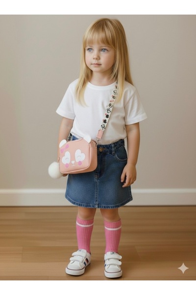 HİMENİSA Girl's Bag with Pompom Detail