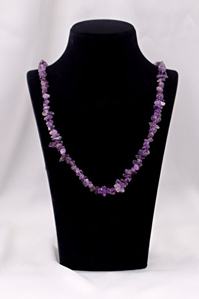 SAURACHI Amethyst Stone Pendant Unshaped Natural Stone Cracked Stone String