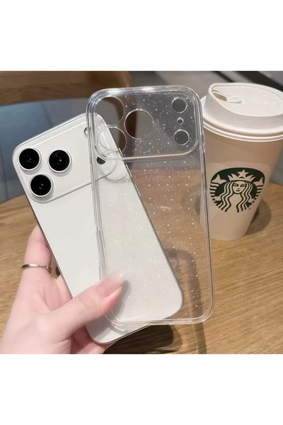 HYPERSOFT حافظة سيليكون شفافة لامعة وبراقة متوافقة مع هاتف آيفون 17 برو ماكس ...