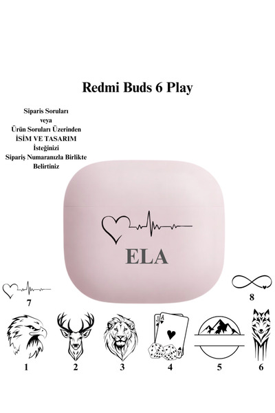 Xiaomi Kişiye Özel İsimli Redmi Buds 6 Play Kulakiçi Kulaklık- Gürültü Engell...