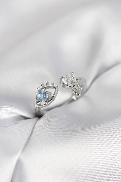 Inure Jewelry Tear Drop Model Silver Color Zircon Stone Women's Ring