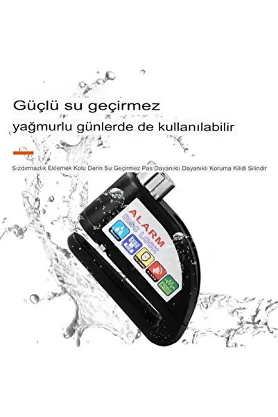 The Kaku 110 Db Mavi Motosiklet Alarmlı Disk Kilidi Hatırlatma Kablolu
