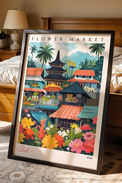 Saturn Tablou înrămat Bali, Indonezia, decor estetic de perete pentru iubitor...