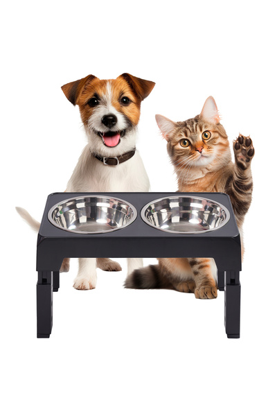 Other Set of pet bowls with adjustable height STAINLESS STEEL water FOOD