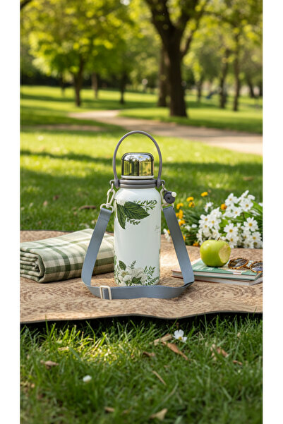 Generic A portable Thermal water bottle mug with a stylish botanical design, ...