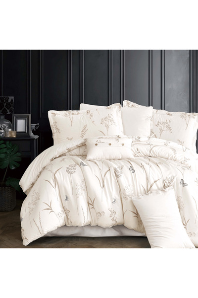 Alhabib bedding مفرش مزدوج قطن سكري برسومات الزهور يناسب سرير مقاس 200x200سم ...