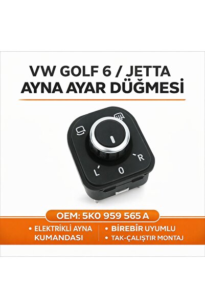 MITOYO VW Golf 5-6 Jetta Passat B6-B7 Tiguan Ayna Ayar Düğmesi Katlanır Isıtm...