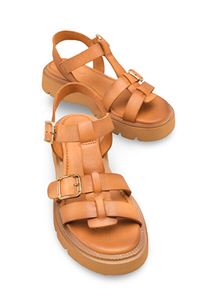 Solo Bag Women's Genuine Leather Strappy Buckle Detailed Daily Comfortable So...