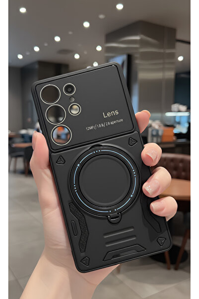 TechTrove Galaxy S25 Ultra İçin Uyumlu 3D Kamera Lens Korumalı Yüzüklü Stand ...