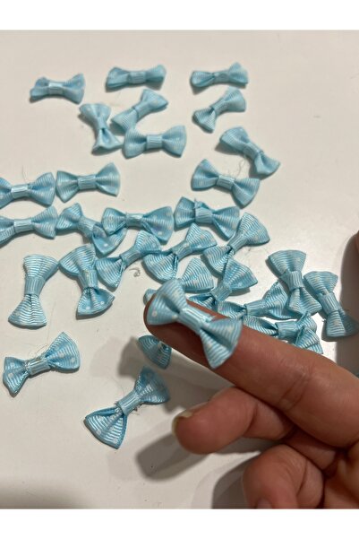 partici dükkanı Pre-Tied Bow Tie Ribbon - 3cm X 1.5cm - 25 Pieces - Blue