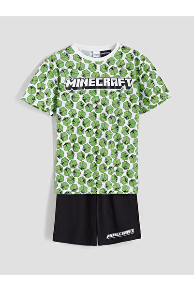 LC Waikiki Minecraft Baskılı Erkek Çocuk Şortlu Pijama Takımı (S6)