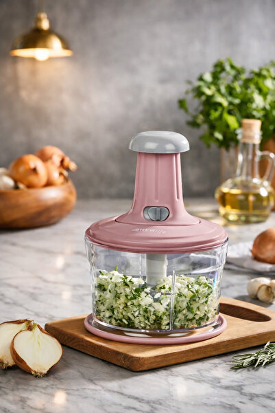 Pembelia Life Büyük Paslanmaz Çelik Bıçaklı Karışık Renk Üsten Basmalı El Ron...