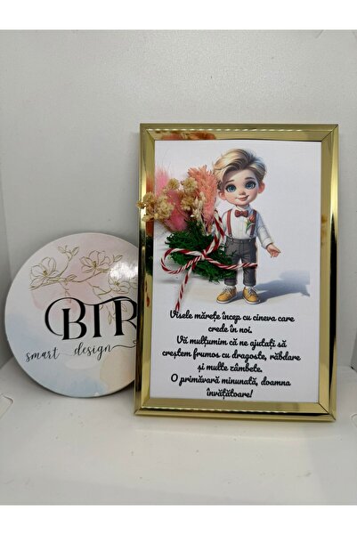 OEM Message board for Teacher - boy with flowers 10x15cm