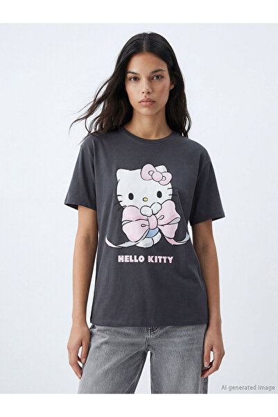 LC Waikiki Nevavm Women's 100% Cotton T-Shirt with Hello Kitty Print
