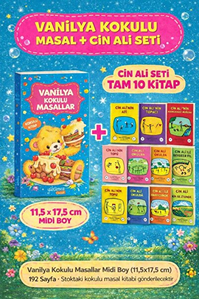 Yakamoz Yayınları Cin Ali(10 Kitap)+Vanilya(Stoktaki kokulu masal çeşidi gönd...