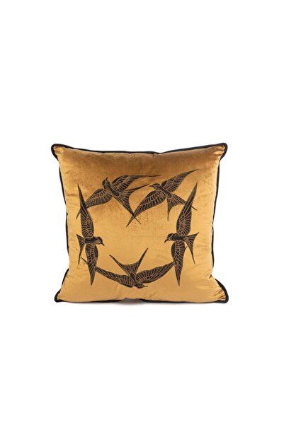 Mikasa Moor Pernă rotundă din catifea maro Isla Birds 55x55