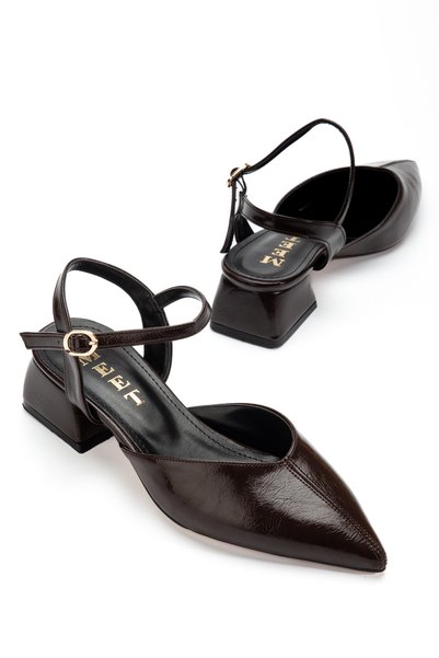 AYAKKABI MEET Yanke Women's Black Pointed Toe Classic 3 cm Heeled Casual Shoes