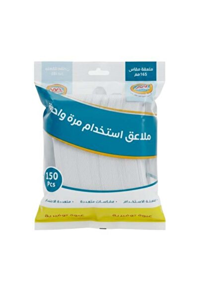 Generic ملاعق بلاستيكية بيضاء - 150 قطعة