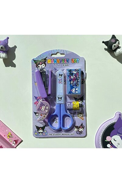 BC Sevimli Kawaii Sanrio Karakterleri 5'i 1 Arada Öğrenci Kırtasiye Seti: Mak...
