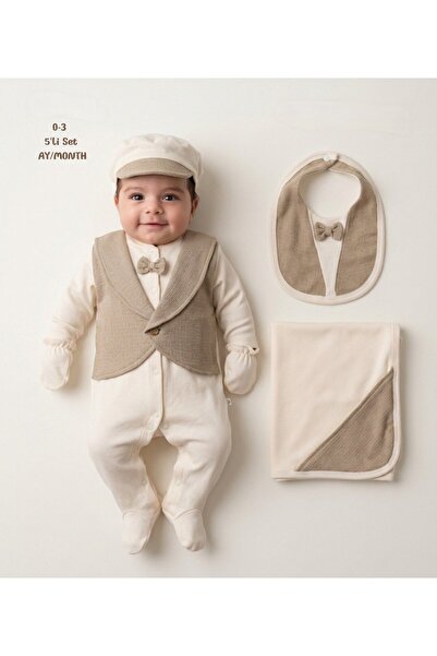 milay's life home collections 0-3 Months Baby Boy 5-Piece Set with Cords, 100...