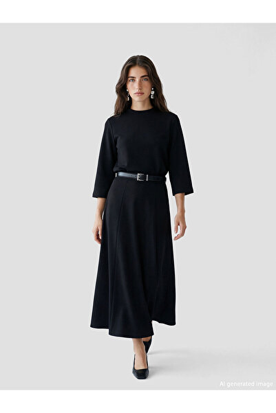 LC Waikiki Elsiva Collection Черна пола с колан и цип