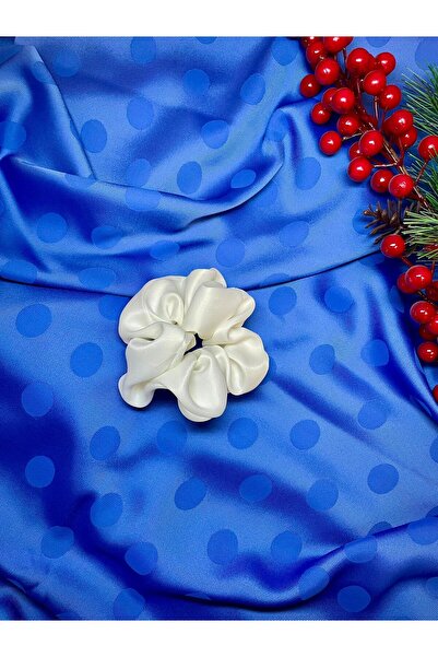 D&GSEWİNGSHOP BEYAZ SATEN LASTİK/SİMİT TOKA TEKLİ