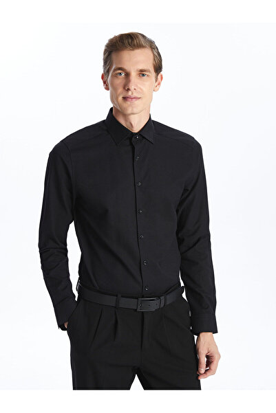 LC Waikiki Nevavm Slim Fit Long Sleeve Dobby Men's Shirt with Difference