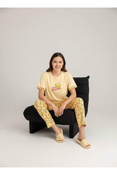 Pijama Sanati Γυναικείο Σετ Πιτζάμες Milan με τύπωμα Βαμβάκι τεμαχίων - Κοντο...