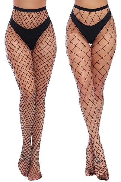 Glamroot Womens High Waist Tights Fishnet Stockings Thigh High Pantyhose, Pac...