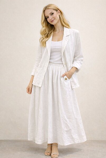 AGORATEKSTİL Women's New Season 100% Cotton Fabric Drawstring Jacket and Doub...