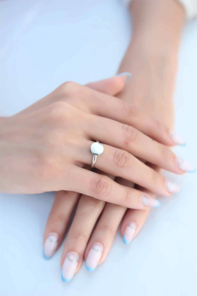 Nacario Mey imports ®   Round plate silver color women's ring