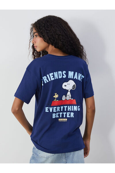 LC Waikiki Ozmarka New Season Crew Neck Snoopy Licensed Women's T-Shirt